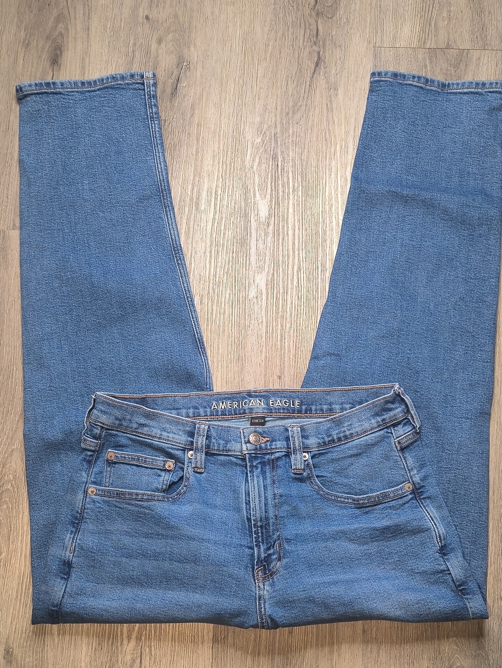 S1138 90s Straight Stretch w/30" Inseam👖American Eagle Women's Size 12 Jeans